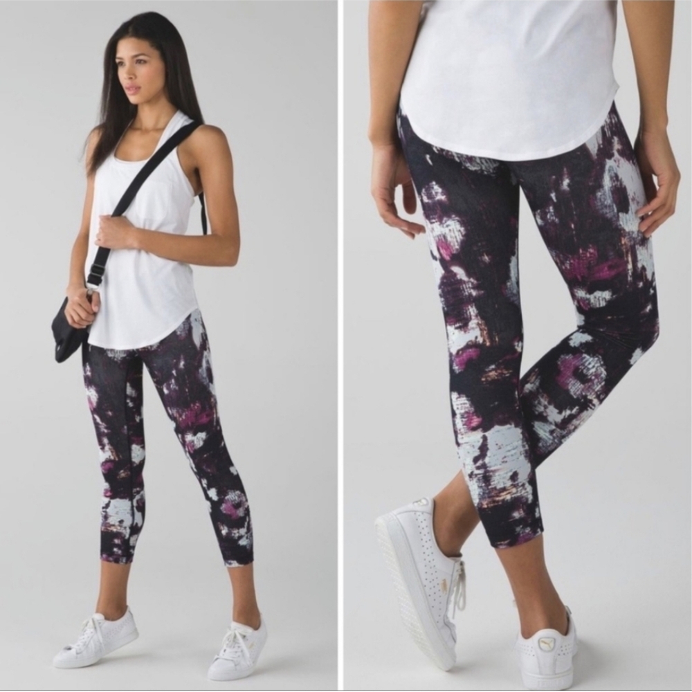 Lululemon Wunder Under Crop III Kara Blossom Multi Size 8